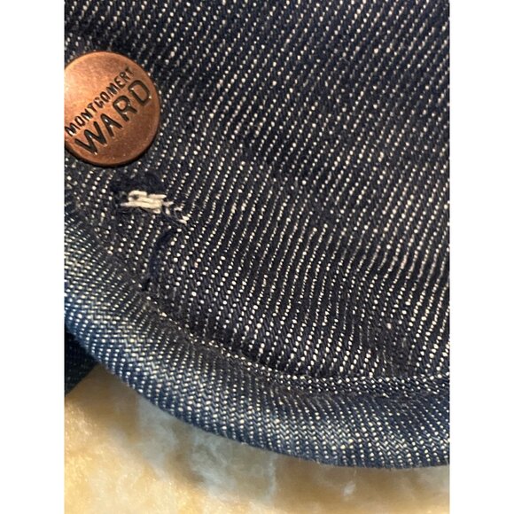 Montgomery Ward Vtg Men's Sherpa Lined Denim Jean Vest Rancher Hipster XX-Large - Picture 4 of 6